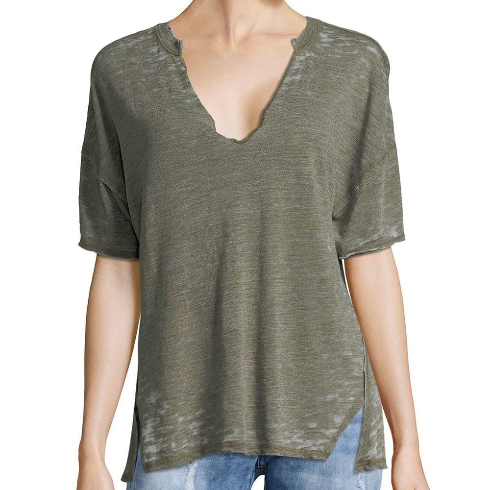NWT Free People Maddie Army Green Shirt Sz Medium